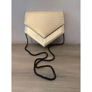 Vintage 1980s Jasmin Genuine Leather & Snakeskin Purse Champaign Color